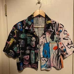 Half & Half Graffiti Art Blouse!🎨